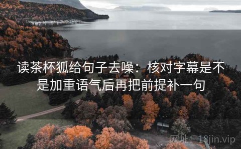 读茶杯狐给句子去噪：核对字幕是不是加重语气后再把前提补一句