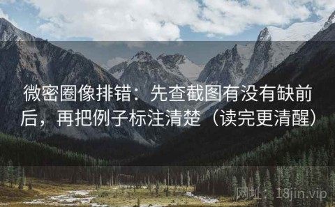 微密圈像排错：先查截图有没有缺前后，再把例子标注清楚（读完更清醒）