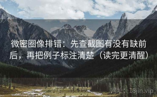 微密圈像排错：先查截图有没有缺前后，再把例子标注清楚（读完更清醒）