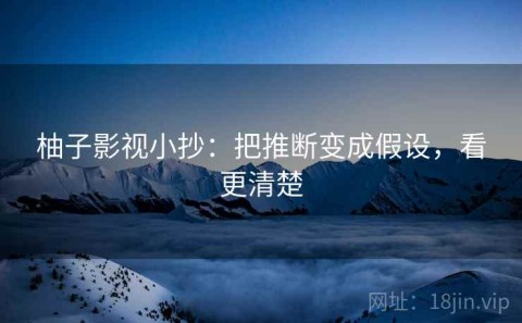 柚子影视小抄：把推断变成假设，看更清楚