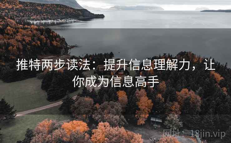 推特两步读法：提升信息理解力，让你成为信息高手