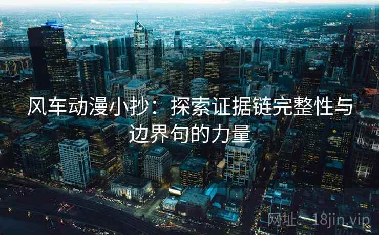 风车动漫小抄：探索证据链完整性与边界句的力量