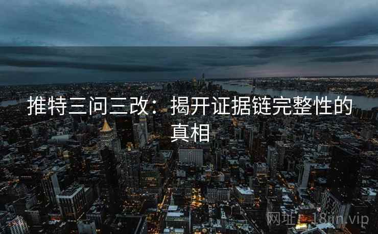 推特三问三改：揭开证据链完整性的真相
