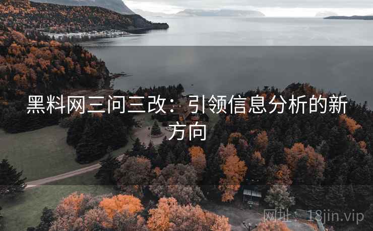黑料网三问三改：引领信息分析的新方向