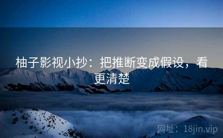 柚子影视小抄：把推断变成假设，看更清楚